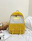 Fashion Yellow Large Contrast Stitching Belt Buckle Backpack