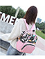Fashion Pink Multifunctional Mummy Bag With Printed Stitching Moon Clip