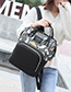 Fashion Black Multifunctional Mummy Bag With Printed Stitching Moon Clip