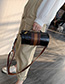 Fashion Coffee Color Crocodile-stitched Cylindrical Shoulder Bag