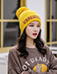 Fashion Yellow Knitted Wool Alphabet Wool Ball Hat