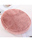 Fashion Pink Plush Leather Strap Stitching Beret