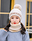Fashion Gray Mink Velvet Wool Knit Hat Bib Set