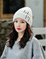 Fashion White Woolen Printed Letter Hat