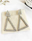 Fashion Silver Alloy Studded Triangle Stud Earrings