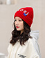 Fashion White Knitted Hat With Printed Letters