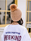 Fashion Khaki Velvet Yb Letter Wool Ball Knitted Hat