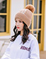 Fashion Gray Velvet Yb Letter Wool Ball Knitted Hat