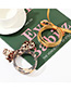 Fashion Leopard Print Plastic Tube Gold Sequin Ribbon Winding Bracelet