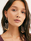 Fashion Golden Flower Tassel Hoop Earrings