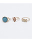 Fashion Color Geometric Turquoise Ring Set