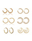 Fashion Golden Scalloped Cutout Stud Earrings