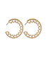 Fashion Golden Pearl Round Geometric Open Stud Earrings