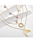 Fashion Golden Crystal Small Turtle Horn Necklace Set