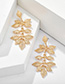 Fashion Golden Irregular Tassel Leaf Earrings