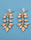 Fashion Golden Irregular Tassel Leaf Earrings