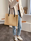 Fashion Khaki Embossed Letter Shoulder Bag