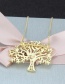 Fashion Gold-plated Big Tree Love Diamond Necklace