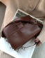 Fashion Dark Brown Locked Flap Shoulder Bag