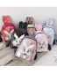 Fashion Rose Red Children's Backpack With Sequined Bunny Ears