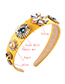 Fashion Yellow Flower-banded Broad-band Hair Hoop