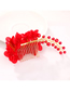 Fashion Red Flower Braided Pearl Comb