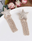 Fashion Pearl Geometric Pentagram Diamond Tassel Earrings
