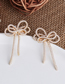 Fashion Golden Bow Pierced Pearl Earrings