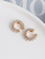 Fashion Pink Pearl-shaped Round Geometric Diamond Earrings