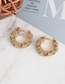 Fashion Pearl Round Geometric Full Diamond Earrings With Diamonds
