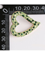 Fashion Green Diamond Symmetric Heart Pierced Earrings