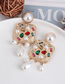 Fashion Color Geometric Diamond Pearl Earrings
