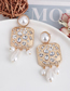 Fashion White Geometric Diamond Pearl Earrings