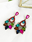 Fashion Pink Alloy Stud Earrings With Diamonds