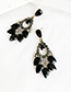 Fashion Black Alloy Stud Earrings With Diamonds