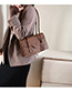 Fashion Brown Stone Textured Flap Shoulder Bag