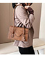 Fashion Brown Stone Textured Flap Shoulder Bag