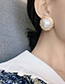 Fashion Beige Button Pearl Earrings