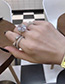 Fashion Platinum Oval Diamond Geometric Zircon Ring