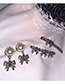 Fashion Platinum Pearl Bow Earrings With Diamonds