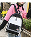 Fashion Pink Three-piece Backpack With Stitched Contrast Stripes