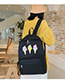 Fashion Gray Ice Cream Print Backpack Four-piece