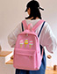 Fashion Pink Ice Cream Print Backpack Four-piece