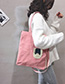 Fashion Pink Stitched Contrast Shoulder Bag