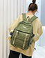 Fashion Dark Green Panel Flap Buckle Backpack