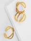 Fashion Golden Open Geometric Cross Diamond Ring
