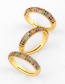 Fashion Golden Geometric Open Ring With Diamonds