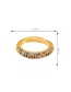 Fashion Golden Geometric Open Ring With Diamonds