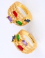 Fashion Golden Openwork Ring With Diamonds