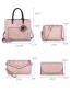 Fashion Pink Three-dimensional Flower Stitching Diagonal Cross Shoulder Bag